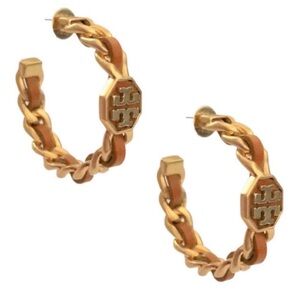 Tory Burch Brown Leather Wowven Hoop